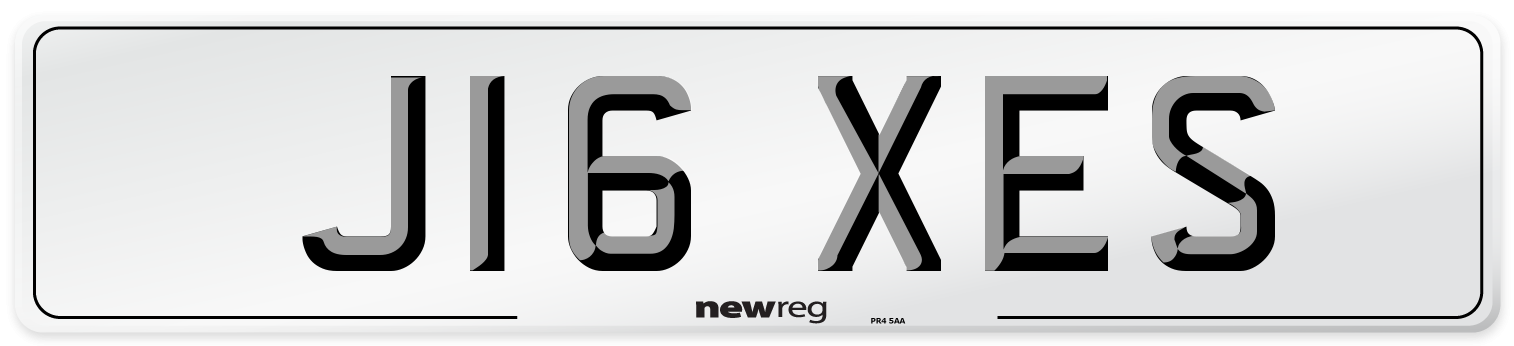 J16 XES Number Plate from New Reg